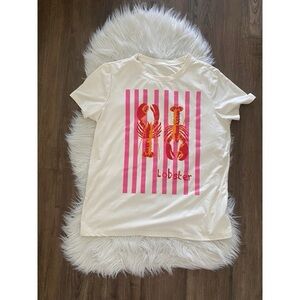 Lobster Graphic T-Shirt in Pink and White